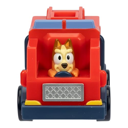 Bluey Vehicle Set – 4-Pack Includes Garbage Truck, Convertible, Family Car & Firetruck, Official Toys for Kids Ages 3+