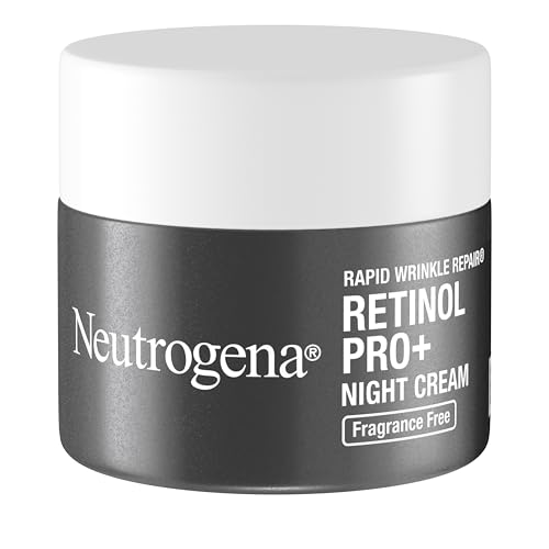 Neutrogena Retinol Pro+ Night Moisturizer – Rapid Wrinkle Repair Anti-Aging Cream for Face & Neck, Fragrance-Free, 1.7 oz