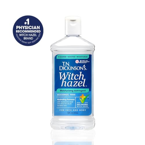 T.N. Dickinson's Alcohol-Free Witch Hazel Astringent – 100% Natural, Hydrates & Soothes Face & Body, 16 Fl Oz