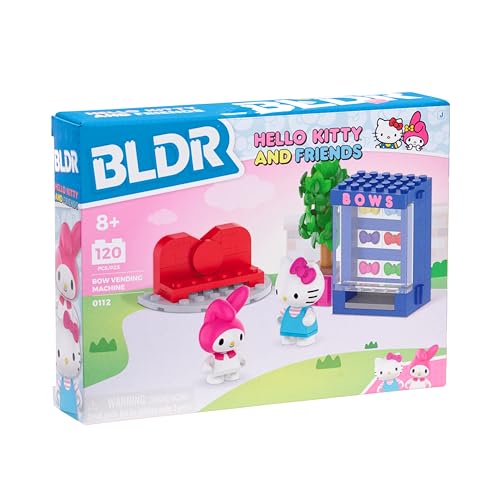 BLDR Hello Kitty and Friends Bow Vending Machine Building Set 0112 with Hello Kitty and My Melody Minifigures - Gift for Kids and Sanrio Fans Ages 8+