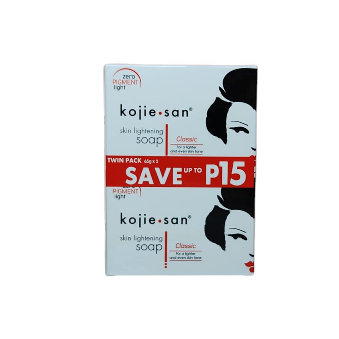 Kojie San Skin and Body Soap – Original Kojic Acid, Dark Spot Remover Soap Bar with Coconut & Tea Tree Oil – 65g x 4 Bars
