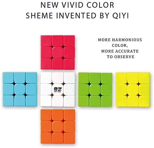 QY Toys Warrior W Speed Cube 3x3 – Stickerless 56mm Magic Puzzle, Educational Toy to Improve Kids’ Concentration, Standard Edition