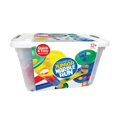 MindWare Junior Marble Run – My First Marble Run Set for Toddlers, Oversized Track Pieces & 5 Giant Marbles, Ages 12+
