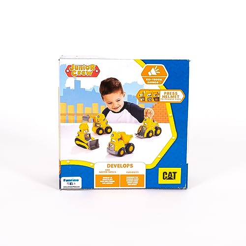 CAT Construction Toys, Junior Crew Construction Pals Excavator EduCATional Preschool Vehicle with Kid Vroom Sounds and Animated Face. for Ages 2+