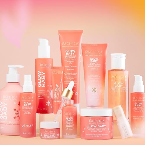 Pacifica Vitamin C Glow Baby Face Serum - Glycolic Acid Dark Spot Corrector, Anti-Aging, Brightening, Vegan & Fragrance-Free