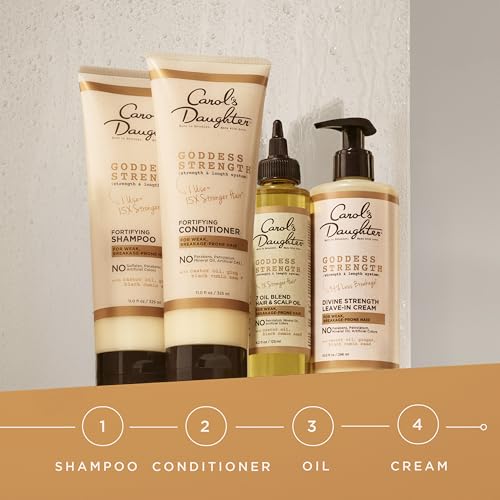 Carol's Daughter Goddess Strength 7 Oil Blend Scalp and Hair Oil for Waves, Coils and Curls, Hair Treatment with Castor Oil, 4.2 Fl Oz