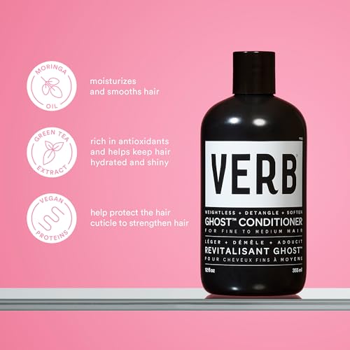 VERB Ghost Shampoo & Conditioner Duo Set 12 fl oz | Moringa Oil Infused | Cleanses & Moisturizes Fine Hair | Vegan, Paraben & Sulfate Free