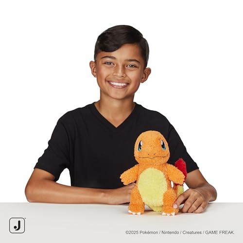 Pokemon Cuddly Charmander Plush - 8-Inch Soft Shaggy Plush with Authentic Details