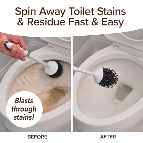 Horsepower Unicorn Motorized Toilet Brush, 360° Spinning Silicone Bristles, Powerful Stain Removal, No Scrubbing, Rechargeable, As-Seen-On-TV