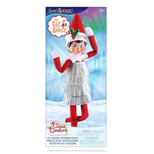 The Elf on the Shelf Claus Couture Collection Tiny Tinsel Dress - Dazzling Vintage Elf Dress - Scout Elf Not Included