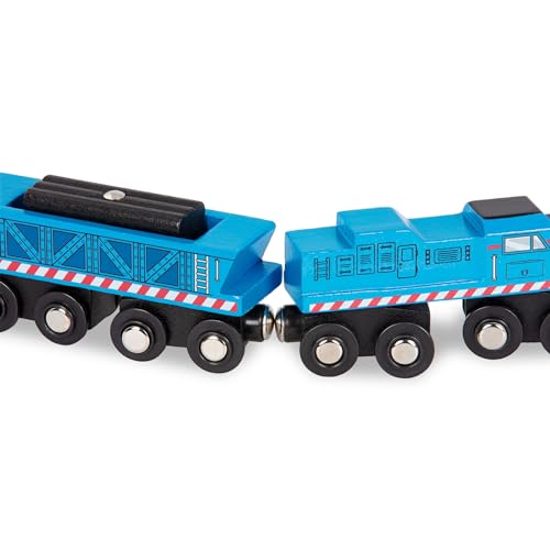Battat – Classic Trains – 6 Pieces Wooden Railroad Set – Magnetic Toy Trains – Train Engines & Cars – 3+ Years– Wooden Locomotives & Freight Cars