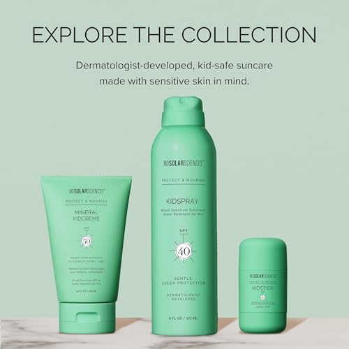 MDSolarSciences Mineral KidStick SPF 40 – Gentle Zinc Oxide Sunscreen for Kids with Vitamins C & E, Fragrance-Free, Easy Glide-On, 0.6 oz