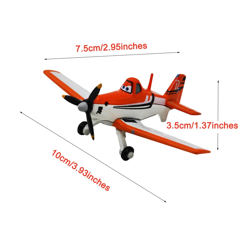 2 Pack Planes No.7 Dusty and Skipper Metal Diecast Plane Model Toy, Best Gift for Kids and Collectors (Dusty and Skipper)