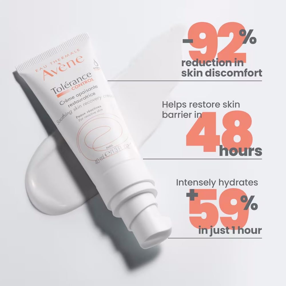 Avène Tolerance Control Soothing Cream for Hypersensitive Dry Skin, Restores Barrier, Calms Irritation, Fragrance-Free 1.3 fl oz