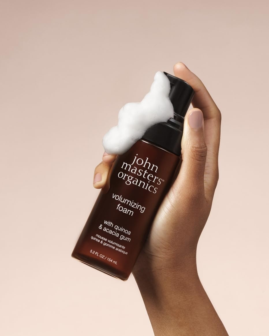 John Masters Organics Volumizing Foam 5.2 oz | 70%+ Organic Ingredients | Non-Aerosol | Long-lasting Hold | Cruelty-Free