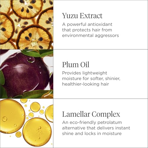 Briogeo Style + Treat Yuzu & Plum 4-in-1 Weightless Hair Oil – Silicone-Free, Heat Protectant, Frizz Control, Shine & Moisture – Vegan, 1.5 fl oz