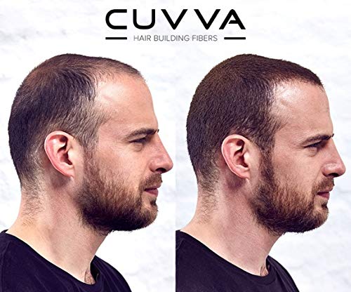 CUVVA Hair Building Fibers Black 30g – Instantly Conceals Thinning Hair for a Fuller, Thicker Look – 13 Shades for Men & Women