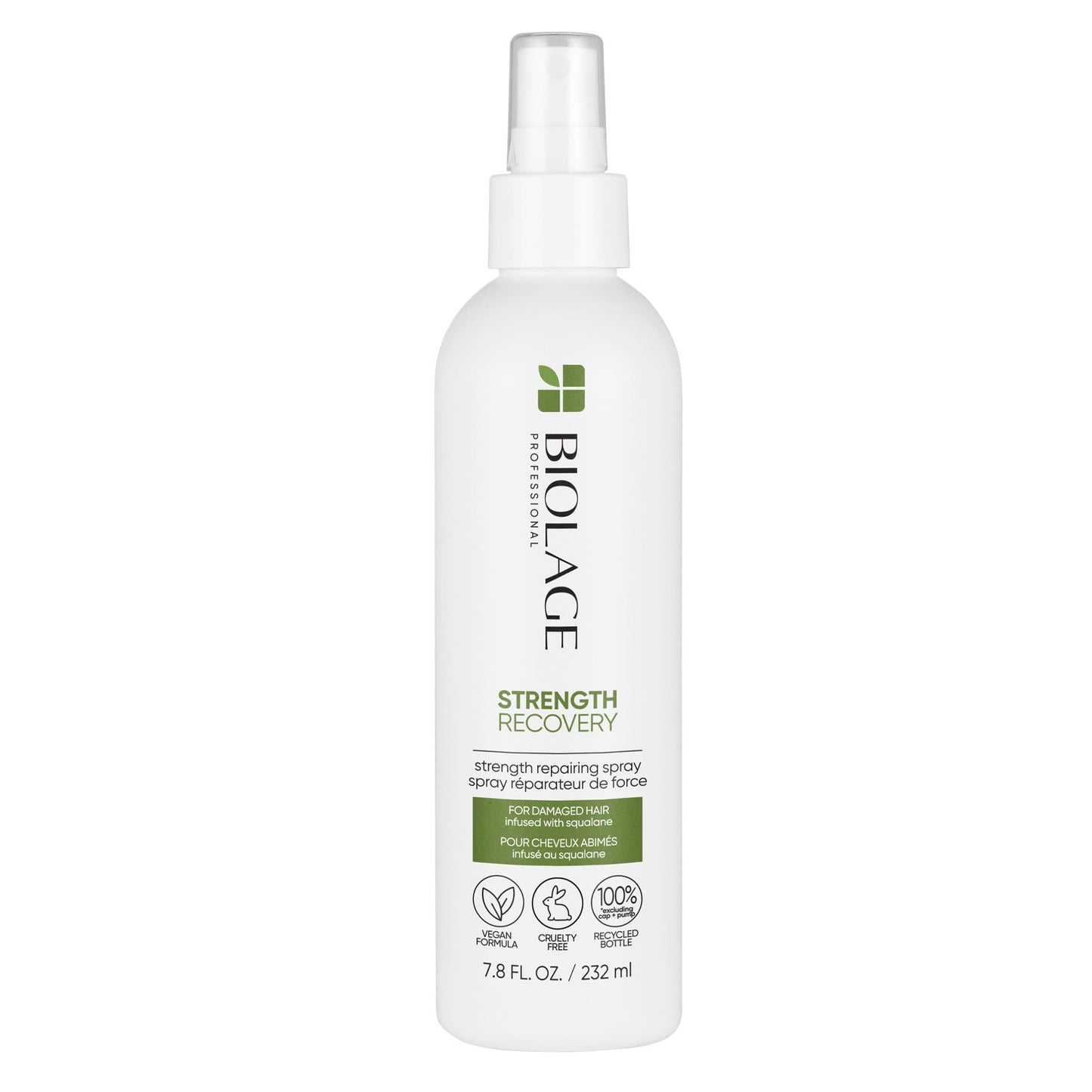 Biolage Strength Recovery Leave-In Conditioner Spray | Heat Protectant, Detangler & Blowout Primer | Strengthens & Prevents Damage | 7.8 Fl Oz