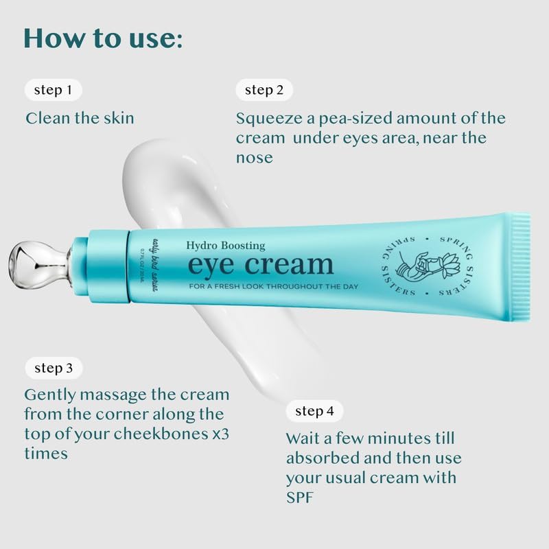 Under Eye Cream for Dark Circles & Puffiness, Caffeine + Niacinamide, Squalane & Peptides, Korean Anti-Aging, Zinc Roller