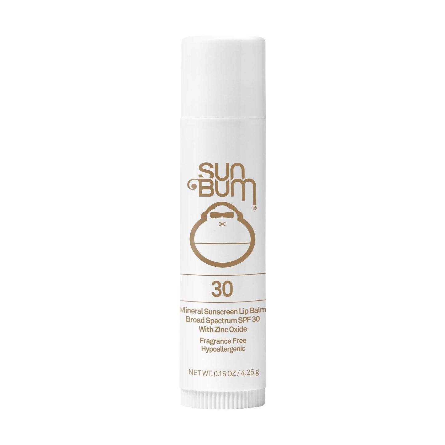 Sun Bum SPF 30 Mineral Lip Balm - Zinc-Based Broad Spectrum UVA/UVB Protection, Hawaii Act 104 Compliant, Octinoxate & Oxybenzone Free, 0.15 oz