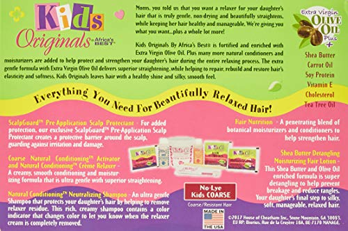 Kids Originals by Africa's Best No-Lye Conditioning Relaxer System for Coarse Hair | Enriched with Olive Oil, Shea Butter & Vitamin E
