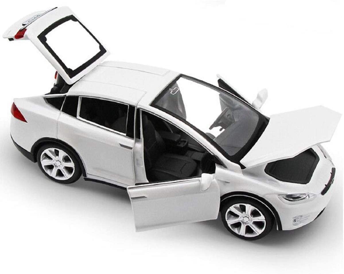 gidoyi Toy Car Model X, Pull Back Car Toys Alloy Vehicles with Lights and Sound 1:32 Scale Model Car (White)