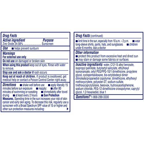 Coppertone Kids Roll On Sunscreen Lotion SPF 50, Tear Free Kids Sunscreen with Blue Color and Zinc Oxide Sun Protection, 2.5 Fl Oz Tube