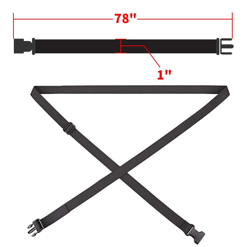 MAGARROW 78" x 1" Strap Buckle Packing Straps Adjustable 1-Inch Belt (Black (4-PCS))