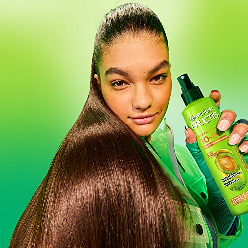 Garnier Fructis Sleek & Shine 10-in-1 for Frizzy, Dry Hair, Plant Keratin, 8.1 Fl Oz, 1 Count (Packaging May Vary)