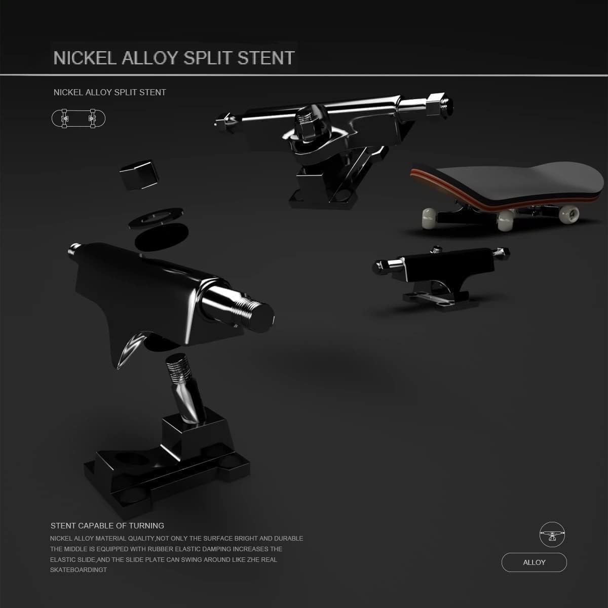 Lently Wood Fingerboards, Mini Fingerboards, 99mmL*29mmW (Skull god of war)