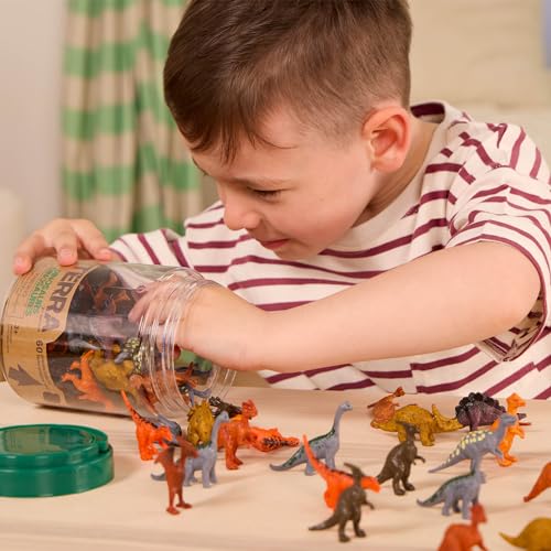 Terra by Battat – 60-Piece Dinosaur Figures Set, Mini Plastic Animals for Kids, Educational Toy & Birthday Party Playset, Ages 3+
