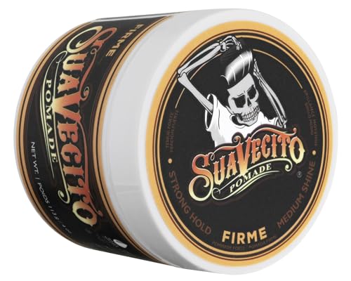 Suavecito Pomade Firme (Strong) Hold 4 oz, 1 Pack - Pomade For Men - Medium Shine Water Based Wax Like Flake Free Hair Gel - Easy To Wash Out - All Day Hold For All Hair Styles