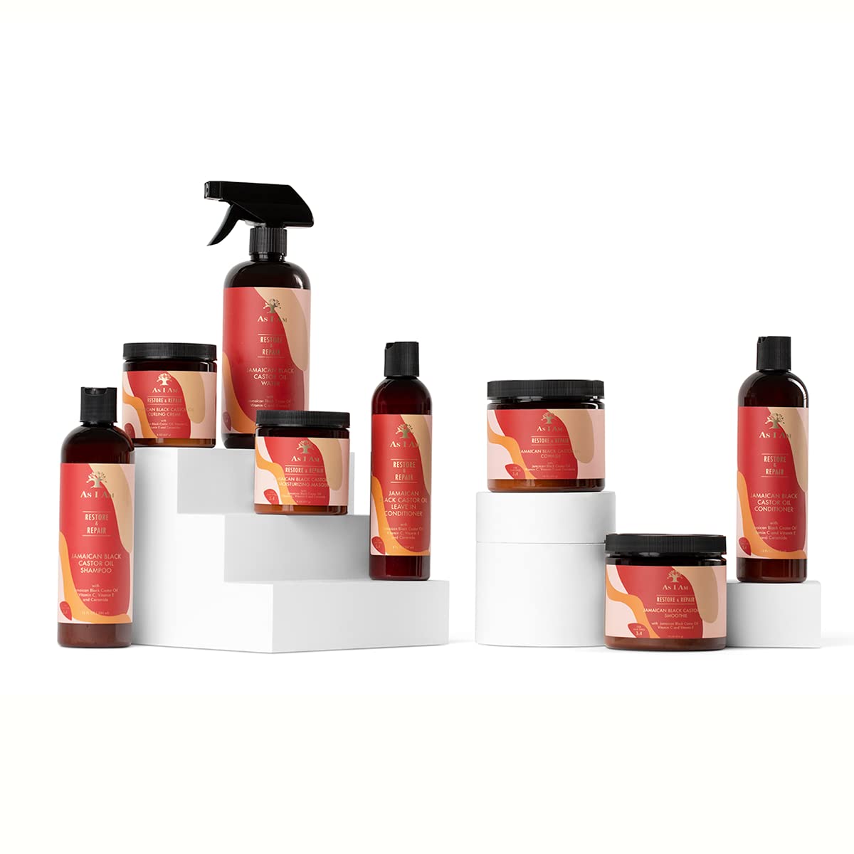 As I Am Jamaican Black Castor Oil Water 16 oz | Nano Curl Strengthener | Moisturizes, Detangles & Fights Frizz | With Vitamin C & E | Red