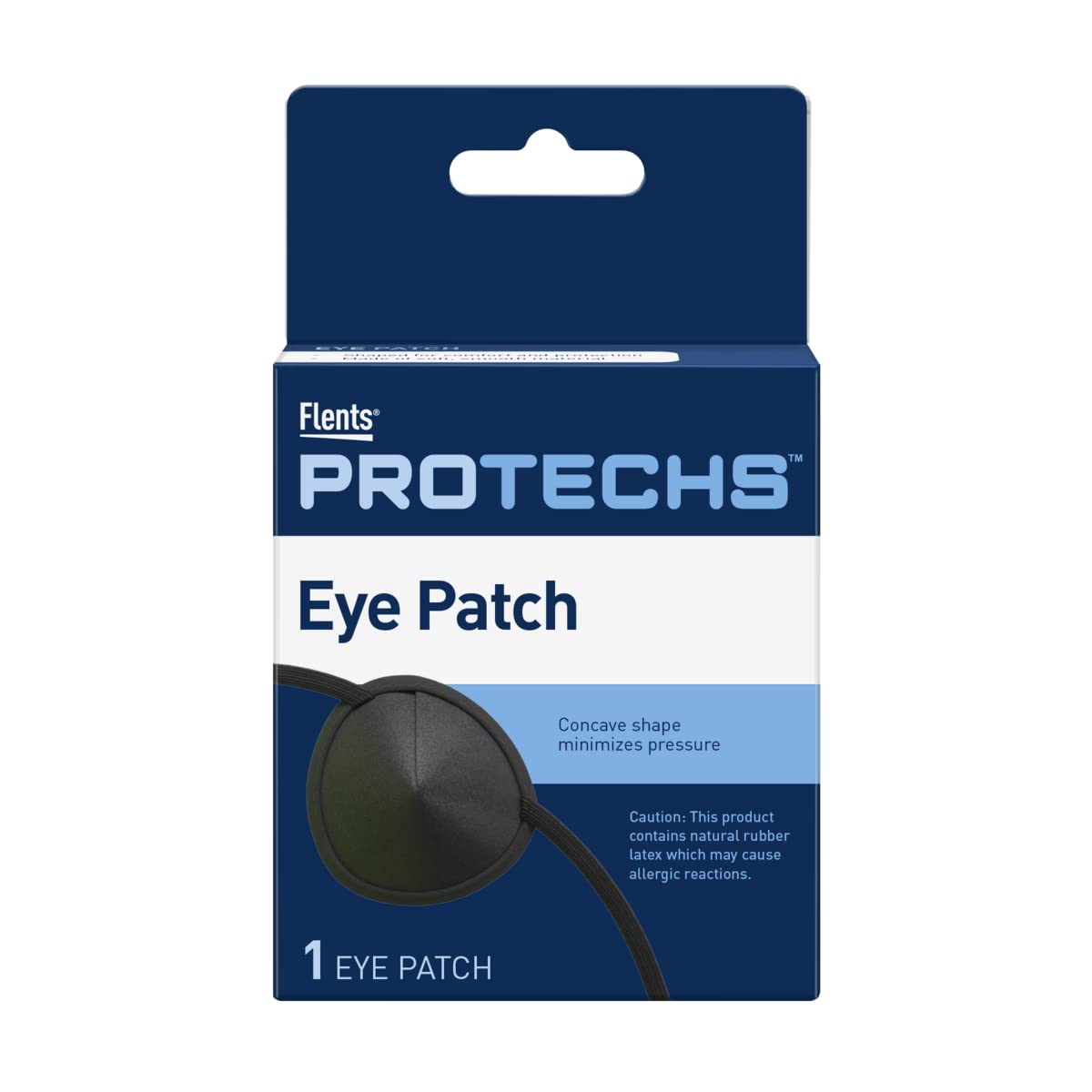 Flents Black Eye Patch, Concave Shape, Lightweight & Adjustable, Pressure-Free Comfort, Amblyopia, Eye Protection & Recovery