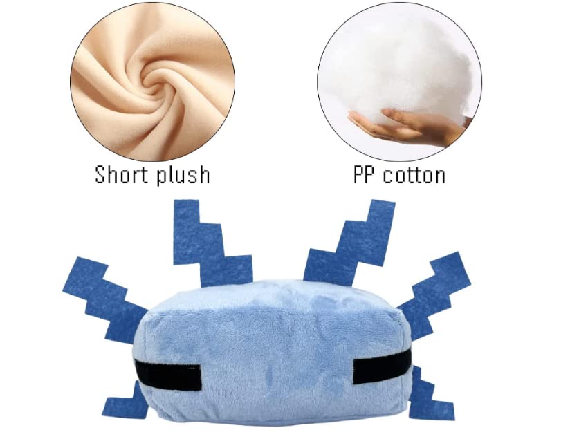 HQRYSH Blue Axolotl Plush Toy – Soft Stuffed Pillow for Gamers, Kids’ Birthdays, Christmas & Holiday Gifts