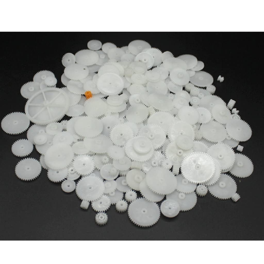Alextend 200pcs Plastic Gears 0.5 Module for DC Motor DIY Model Toys Accessories