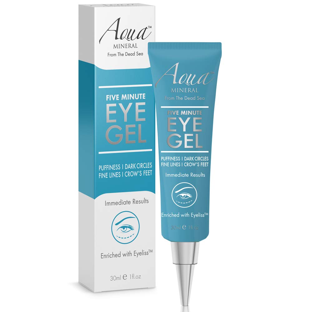 Puffy Eye Gel by Aqua Mineral – Hydrating Eye Gel with Green Tea, Reduces Wrinkles, Puffiness & Bags, Instant Results, 1 oz