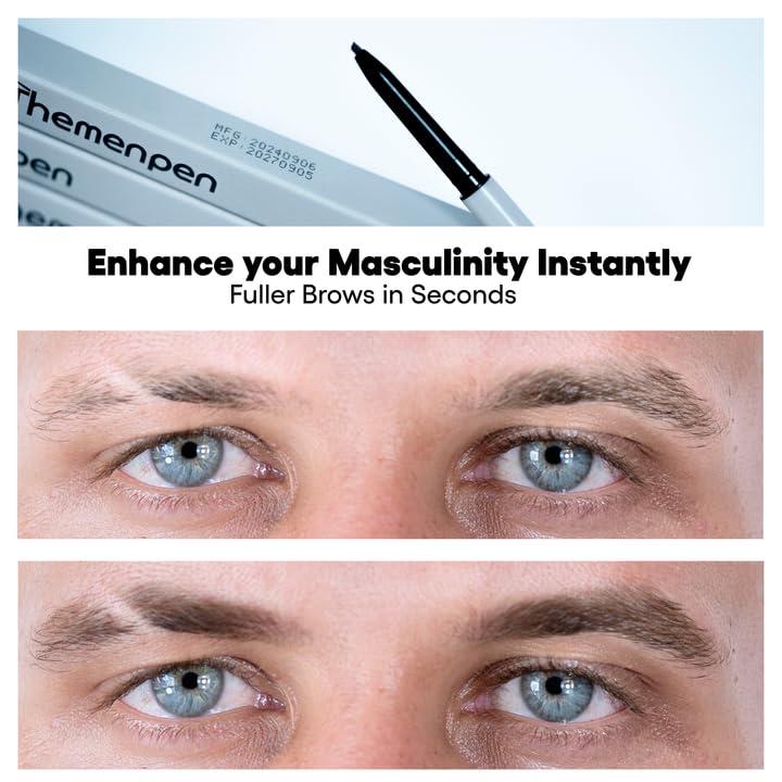 The Men Pen Refresher Kit - Blonde | Beard, Brow & Hair Filler + Caffeine Eye Roller + 4 Razors | Waterproof, Sweat-Proof, Long-Lasting Grooming Set