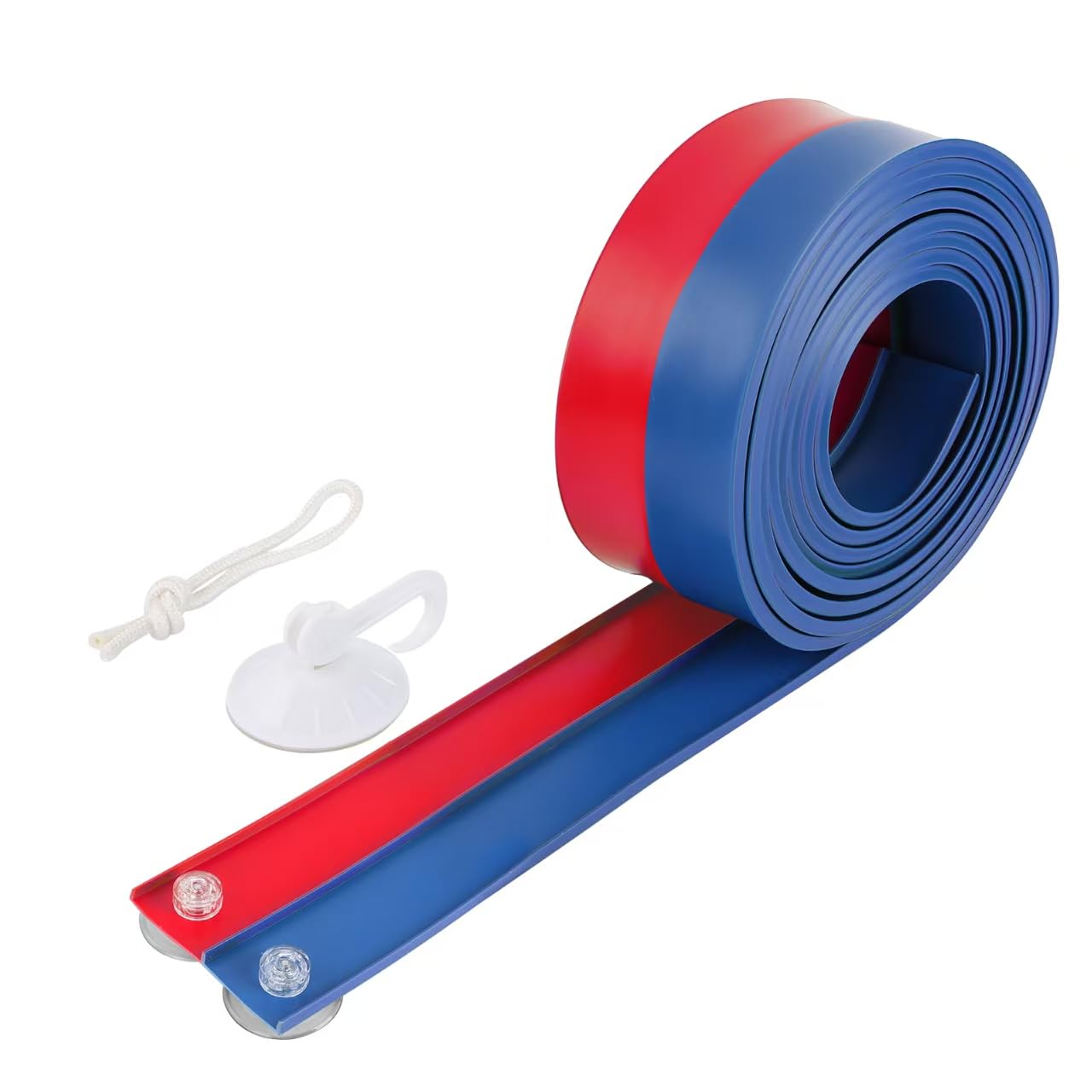 Flexible 15ft Race Car Track Starter Set with Suction Cups & 1:64 Diecast Cars, Blue & Red Double Track, Rolls Up for Kids 3+