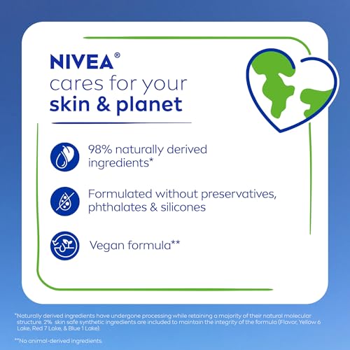 NIVEA Fruity Tinted Lip Balm 4-Pack – Cherry, Strawberry, Blackberry & Watermelon – Moisturizes, Repairs & Adds Color, 0.17oz Each