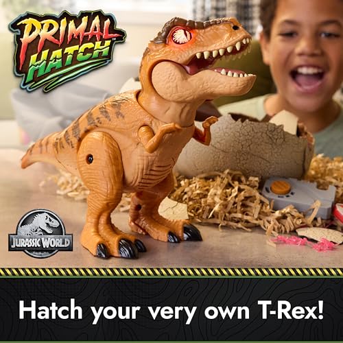 Primal Hatch Jurassic World Dinosaur & Egg Toy – Hatch, Train & Play with 100+ Sounds & Reactions, Kids Toy for Ages 5+