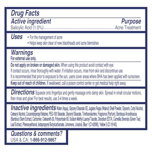 St. Ives Blackhead Clearing Green Tea Face Scrub – Salicylic Acid Acne Treatment, Unclogs Pores & Removes Blackheads, 6 oz