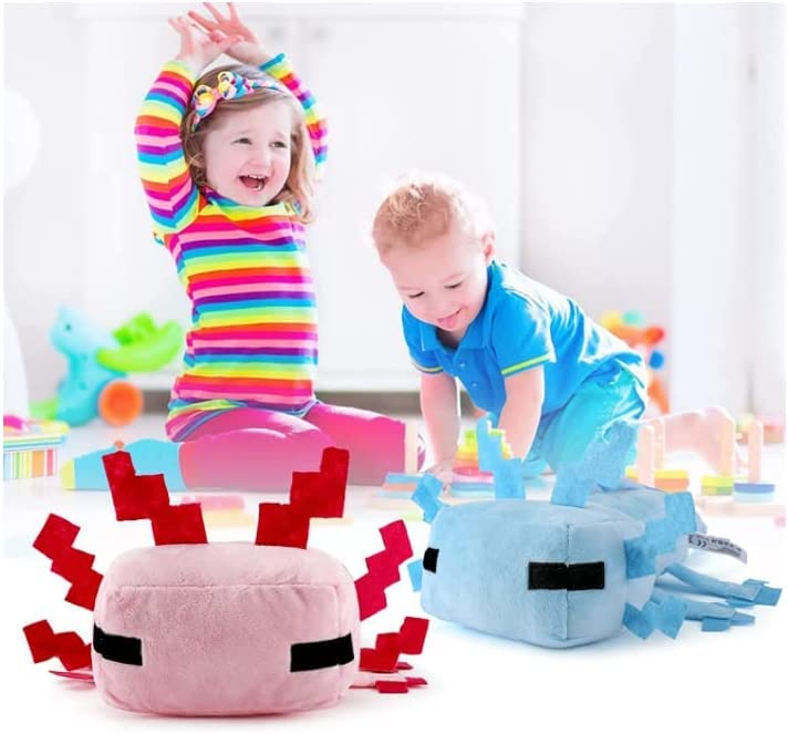 HQRYSH Blue Axolotl Plush Toy – Soft Stuffed Pillow for Gamers, Kids’ Birthdays, Christmas & Holiday Gifts