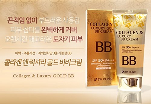 3W CLINIC Collagen & Luxury Gold BB Cream 1.69Oz SPF50+/PA+++ Wrinkle Care