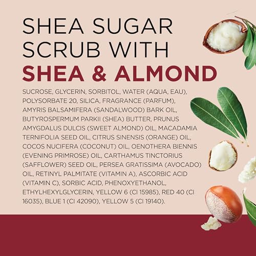 Dr Teal's Shea Sugar Body Scrub, Shea Butter with Almond Oil & Essential Oils, 19 oz (Pack of 3)