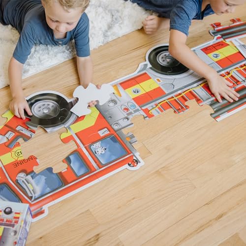 Melissa & Doug Fire Truck Jumbo Jigsaw Floor Puzzle (24 pcs, 4 feet Long) - FSC Certified