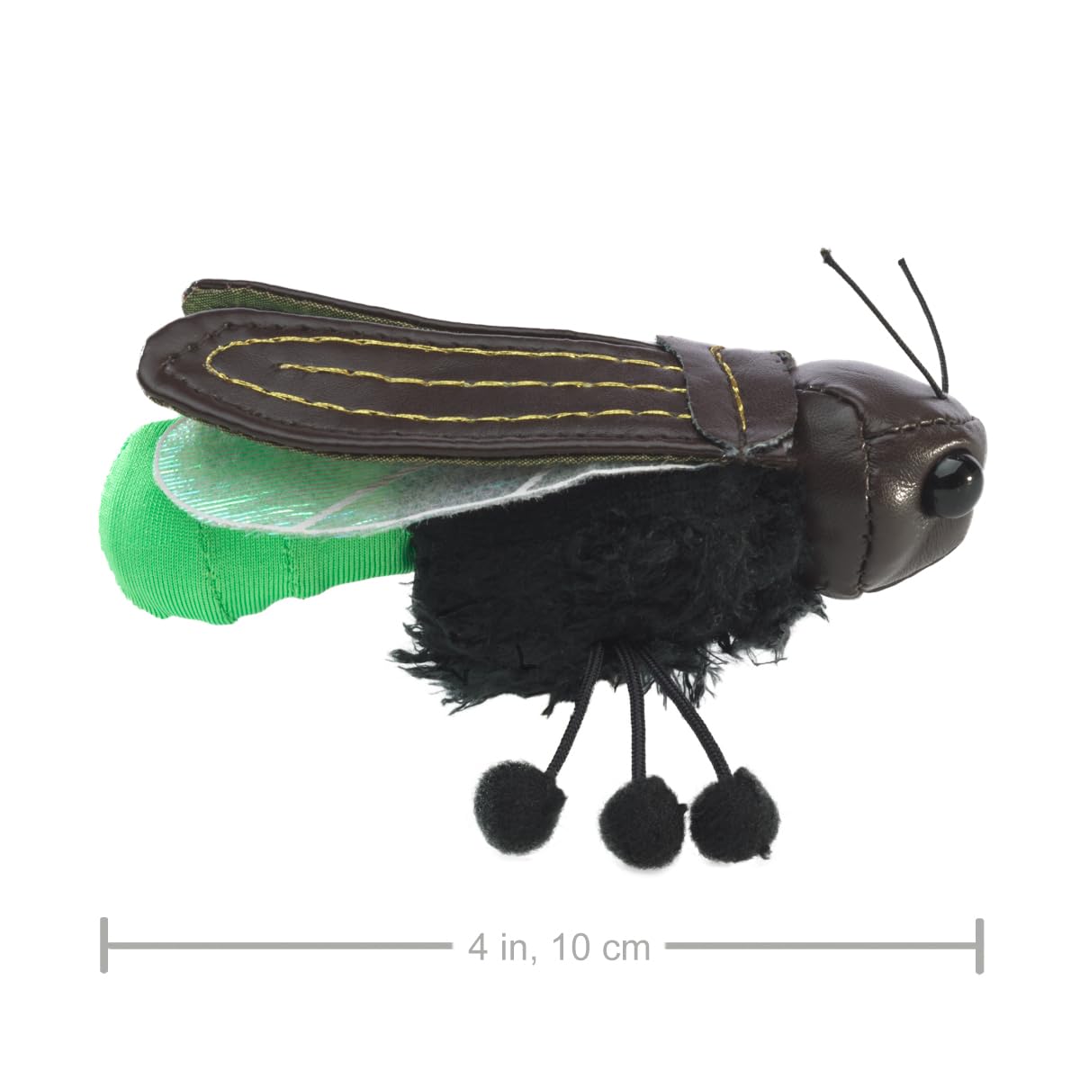 Folkmanis Mini Firefly Finger Puppet, Green, Black, 1 EA