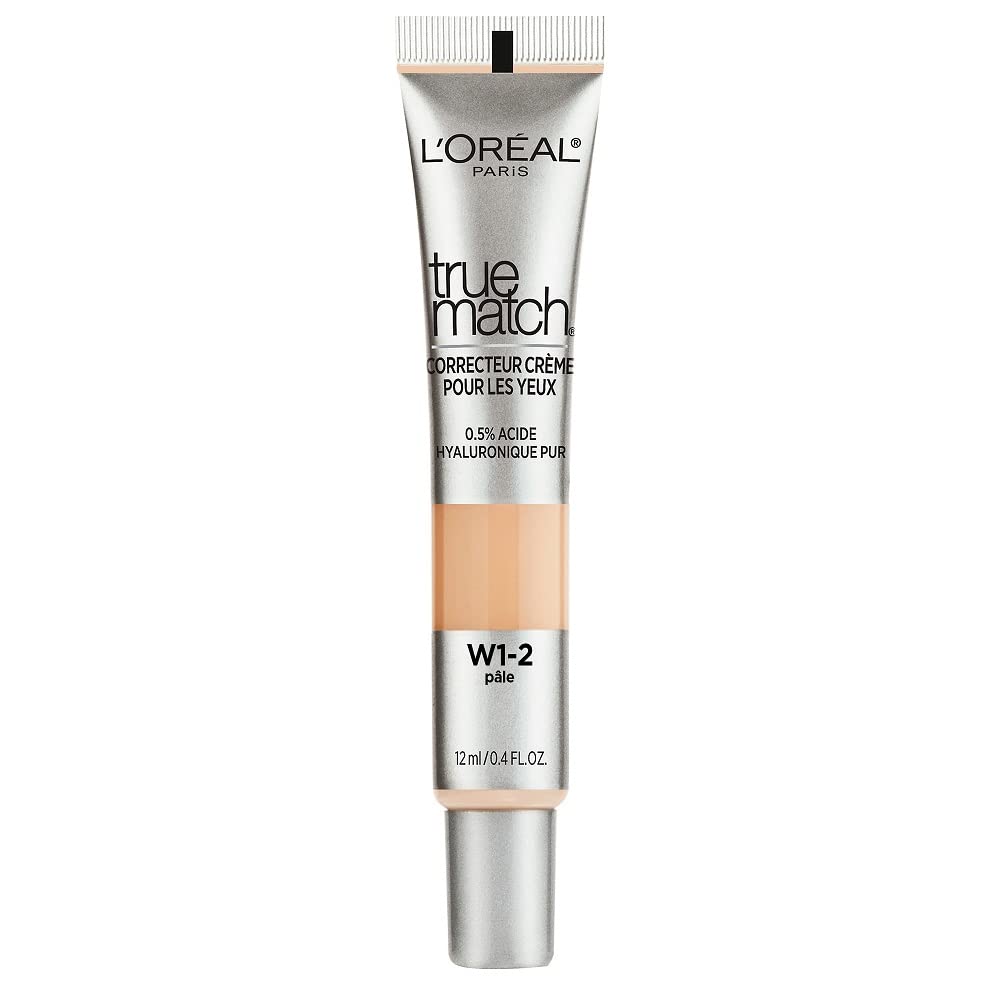 L’Oréal Paris Cosmetics True Match Eye Cream in a Concealer, 0.5% hyaluronic acid, Fair W1-2, 0.4 fl. oz.