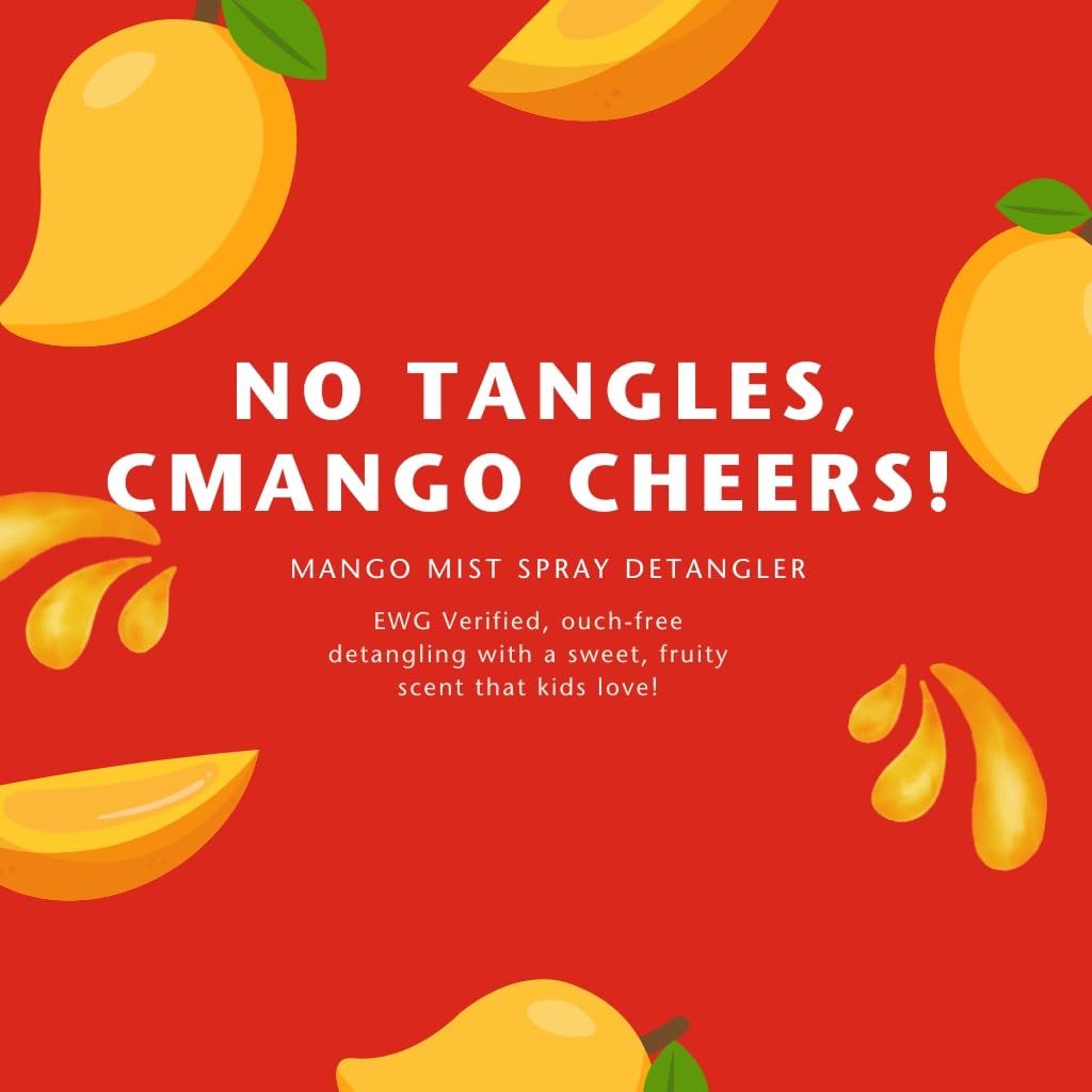 Clean Kids Naturally Mango Mist Spray Detangler, EWG Verified (8 Fl oz)