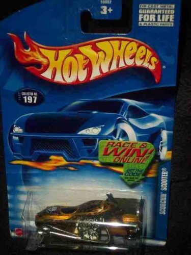 #2002-197 Scorchin' Scooter Race/Win Card Collectible Collector Car Mattel Hot Wheels
